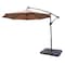 Hiland Offset Cantilever Umbrella with LED Lights in Tan with Cantilever Umbrella Base Set4pc CTC-UMB-T - alternate 1
